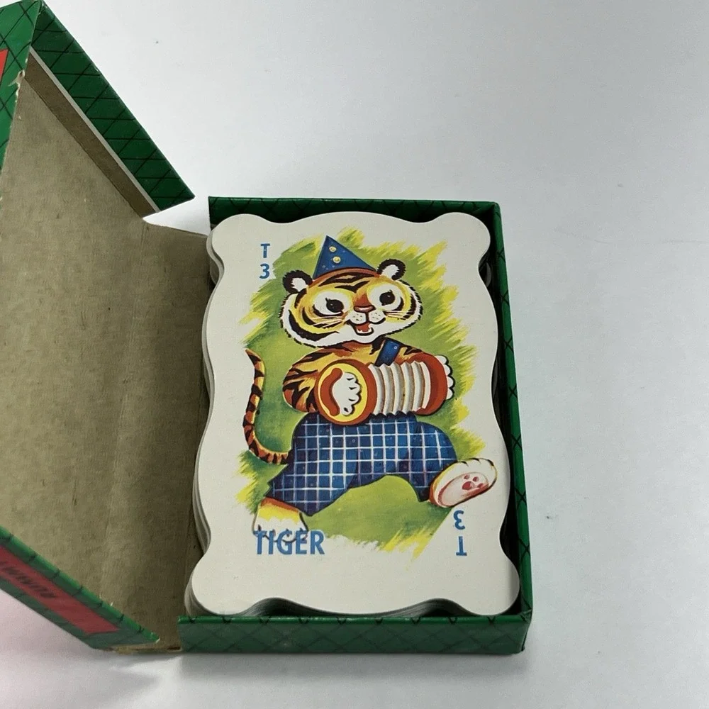 Vintage Animal Rummy Card Game 1950s 1960s Shaped Cards Ages 4 & Up Retro